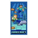 Kék mikroszálas gyerek fürdőlepedő 70x140 cm Minecraft "Underwater Fun" – Jerry Fabrics