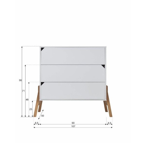 Lotta fehér komód 3 fiókkal - BELLAMY-image-3