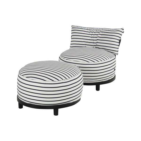 Fehér-kék párnázott kerti fotel Emma – Hartman-image-2