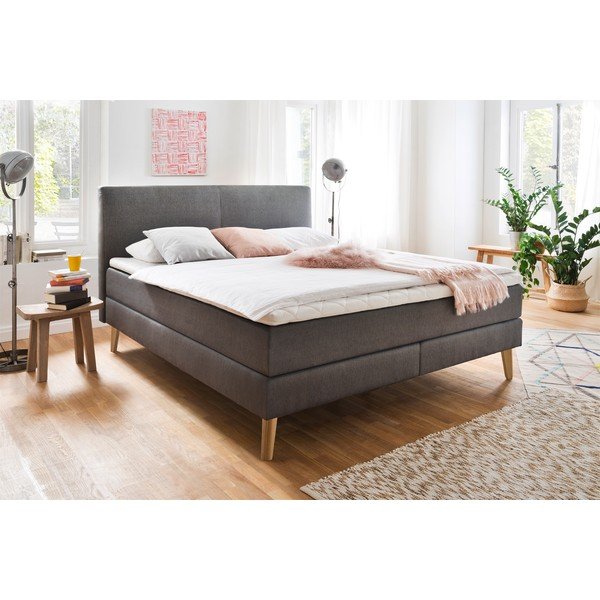 Antracitszürke boxspring ágy 160x200 cm Greta – Meise Möbel-image-4