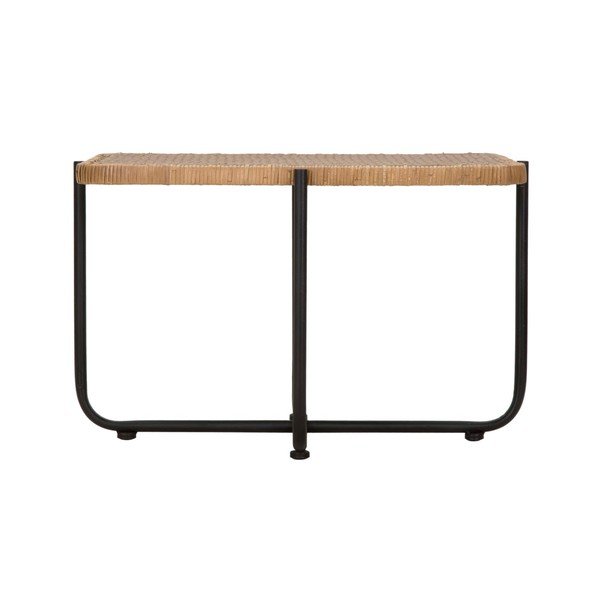 Fekete-natúr színű rattan dohányzóasztal 55x75 cm Cebu – Mauro Ferretti-image-3