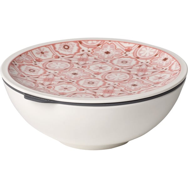 Like To Go piros-fehér porcelán ételtartó doboz, ø 16,3 cm - Villeroy & Boch