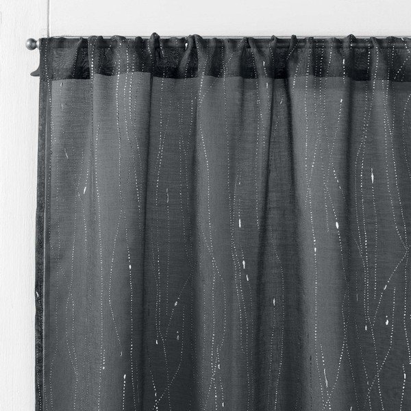Antracitszürke átlátszó függöny szett 2 db-os 70x200 cm Filiane – douceur d'intérieur-image-1