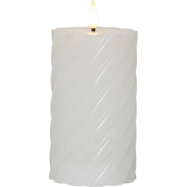 Flamme Swirl fehér LED viaszgyertya, magasság 15 cm - Star Trading