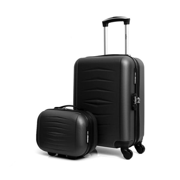 Oviedo 2 db-os fekete gurulós bőrönd szett - Infinitif-image-1