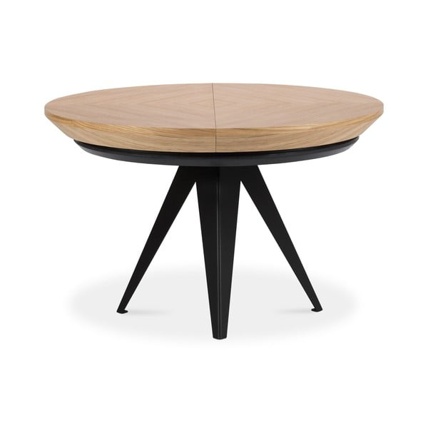 Kerek bővíthető étkezőasztal tölgyfa dekoros asztallappal hosszabbító asztallappal ø 120 cm Magnus – Windsor & Co Sofas-image-4