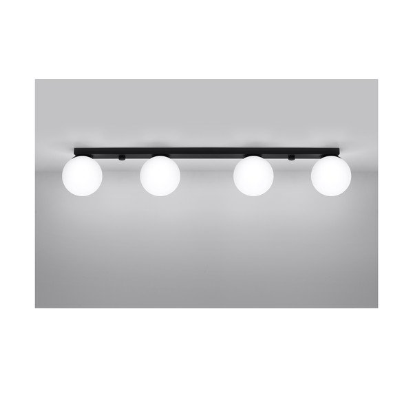 Fekete mennyezeti lámpa üveg búrával ø 12 cm Umerta – Sollux-image-3