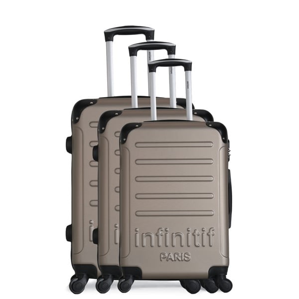 Horten-A 3 db-os aranyszínű gurulós bőrönd szett - Infinitif