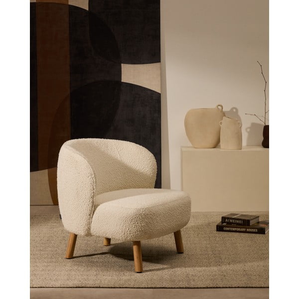 Krémszínű buklé fotel Ulit – Kave Home-image-1