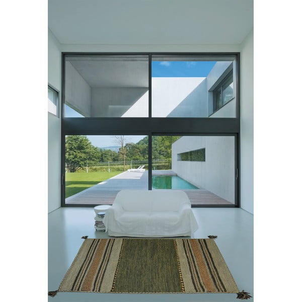 Antique Kilim zöld-barna pamut szőnyeg, 60 x 240 cm - Webtappeti-image-1