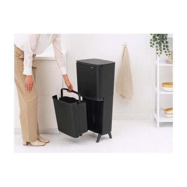 Sötétszürke műanyag szelektív szemetes 20+25 l SortUp Recycle Hi – Brabantia-image-2