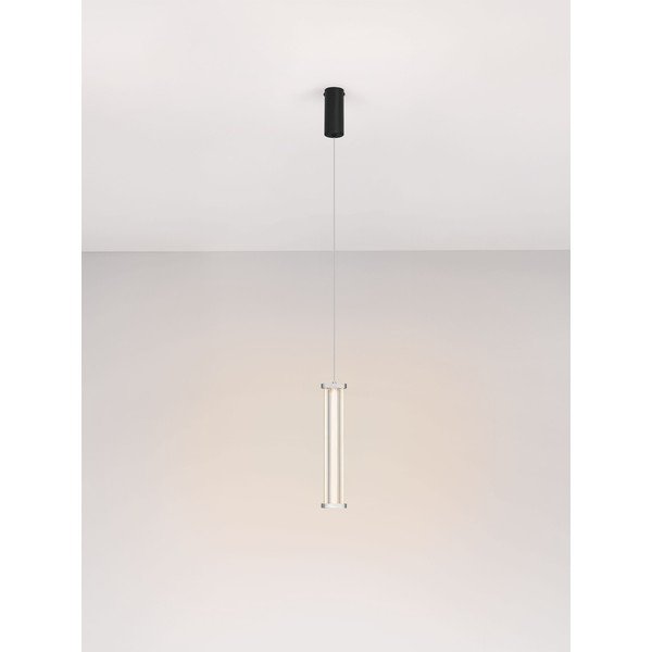 Matt fekete-matt ezüstszínű fém LED dimmelhető függőlámpa akrilüveg búrával ø 6 cm Pheme – Nova Luce-image-4