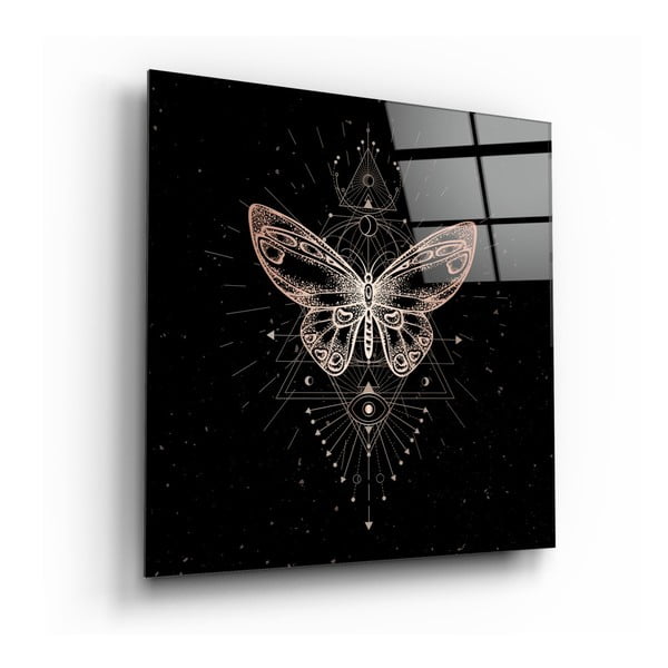 Da Vinci Style Butterfly üvegkép, 40 x 40 cm - Insigne