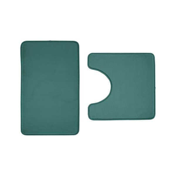 Zöld memóriahab fürdőszobai kilépő szett WC-hez 2 db-os  50x80 cm Anti-Bacterial – Catherine Lansfield