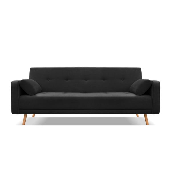 Stuttgart fekete kinyitható kanapé, 212 cm - Cosmopolitan Design