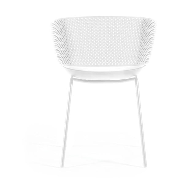 Fehér fém-műanyag kerti szék Yeray – Kave Home-image-3