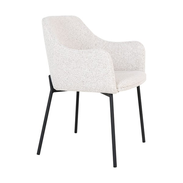 Fehér kárpitozott karfás étkezőfotel Melilla – House Nordic-image-3