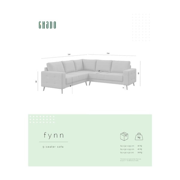 Sötétkék sarokkanapé (variálható) Fynn – Ghado-image-3