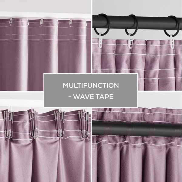 Világos rózsaszín bársony dimout (részleges sötétítő) függöny 140x270 cm Pleat – Restilo-image-2