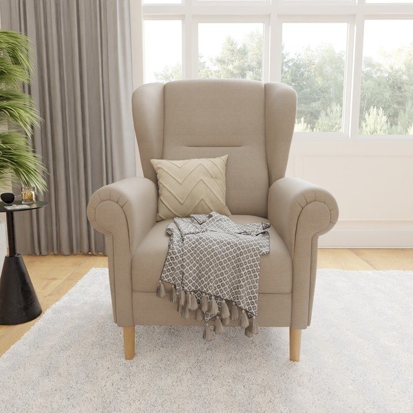 Világosbarna füles fotel Swan – Ropez-image-1