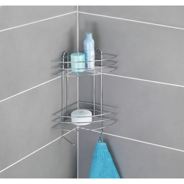 Exclusive kétszintes krómozott fali sarokpolc - Wenko-image-1