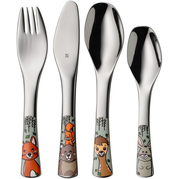 Ezüstszínű rozsdamentes acél gyerek evőeszköz 4 db-os Forest Friends – WMF