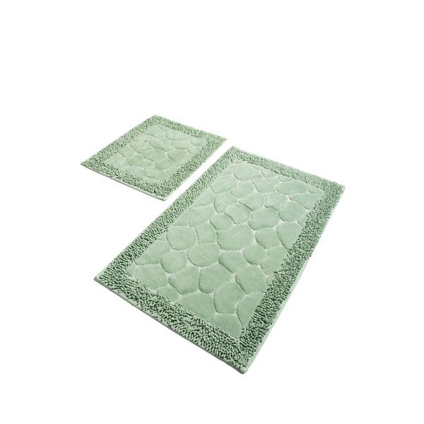 Világoszöld fürdőszobai kilépő szett 2 db-os 100x60 cm Stone – Foutastic