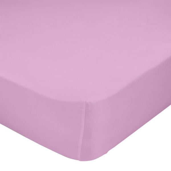 Rózsaszín pamut elasztikus lepedő, 60 x 120 cm