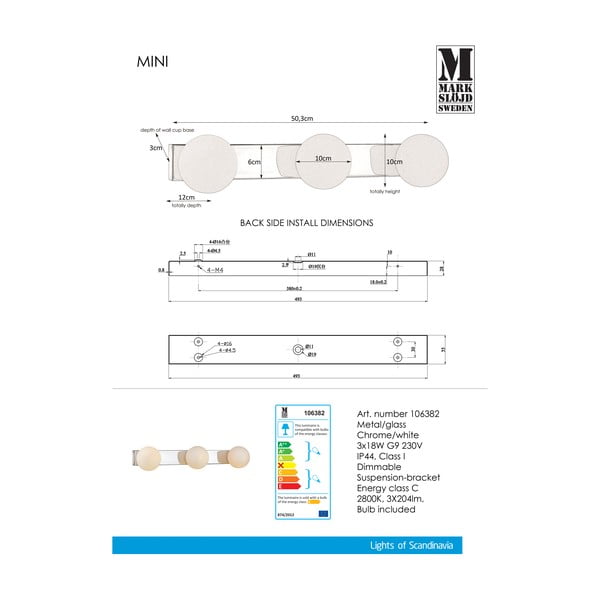 MinI fali lámpa - Markslöjd-image-2