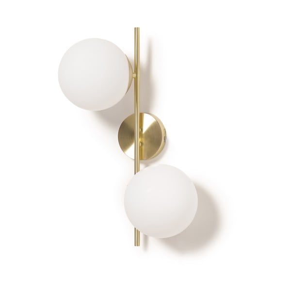 Fehér-aranyszínű fali lámpa ø 14 cm Mahala – Kave Home-image-3