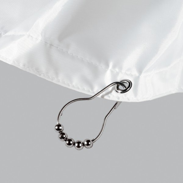 Fényes ezüstszínű zuhanyfüggöny akasztó szett 12 db-os 3,5 cm Anello – Spirella-image-3