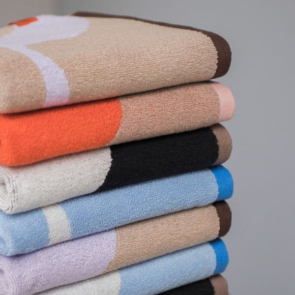 Narancssárga-világosbarna bio pamut törölköző szett 2 db-os 50x90 cm Nova Arte – Mette Ditmer Denmark-image-4