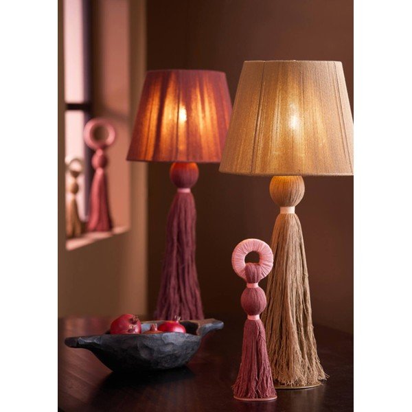 Sötétbarna asztali lámpa textil búrával (magasság 58 cm) Espino – Light & Living-image-1