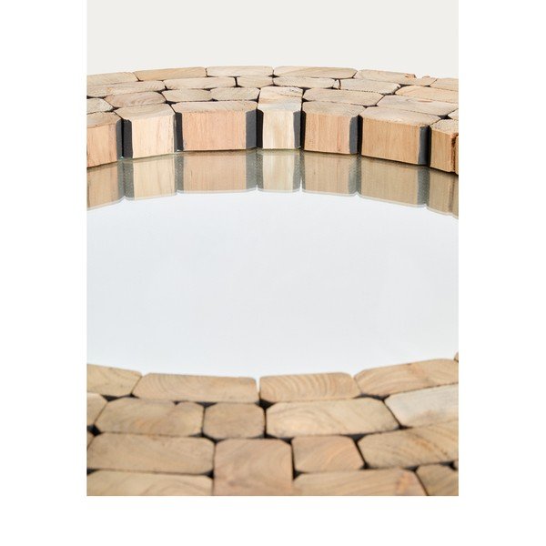 Fali tükör tömörfa kerettel ø 80 cm Eliptic – Kave Home-image-3