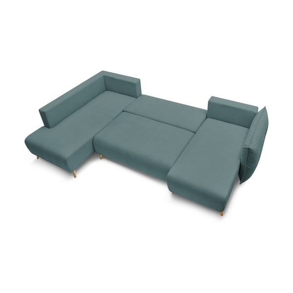 Türkiz kinyitható sarokkanapé (bal oldali-"U" alakú) Nessa – Bobochic Paris-image-4