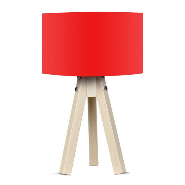 Naturel asztali lámpa piros lámpaburával - Kate Louise