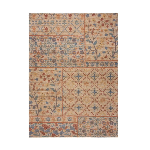 Natúr színű kézi szövésű jutakeverék szőnyeg 80x150 cm Taylor Patchwork – Flair Rugs