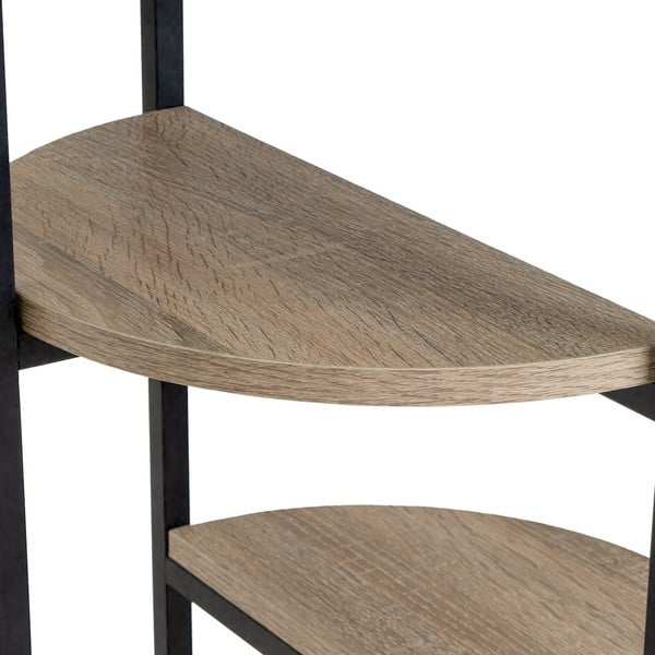 Fekete-natúr színű polcos állvány tölgyfa dekorral 40x80 cm – Casa Selección-image-1
