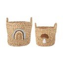 Natúr színű vízijácint játéktároló kosár szett 2 db-os ø 32x32 cm Agnes – Bloomingville Mini