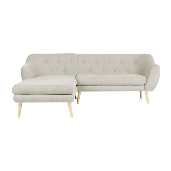 Sicile bézs színű kanapé baloldali fekvőfotellel - Mazzini Sofas