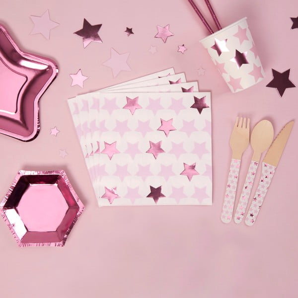Little Star Pink 16 darabos papírszalvéta szett - Neviti