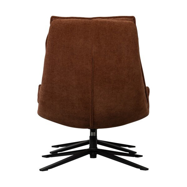 Barna forgó zsenília fotel lábtartóval Kube – WOOOD-image-4