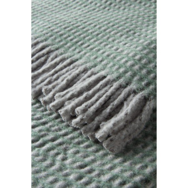 Zöld pamutkeverék takaró 140x180 cm Uniwaffle – Euromant-image-1