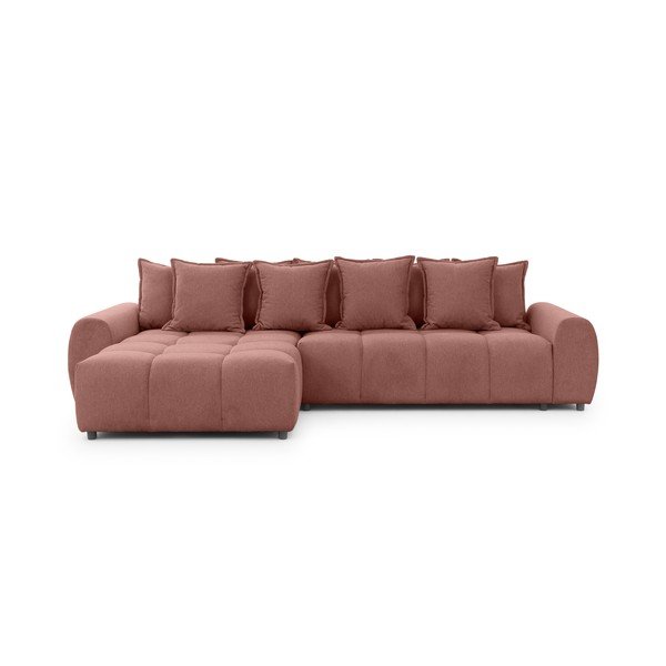 Terrakotta színű sarokkanapé (bal oldali-heverő résszel) Albane  – Ropez