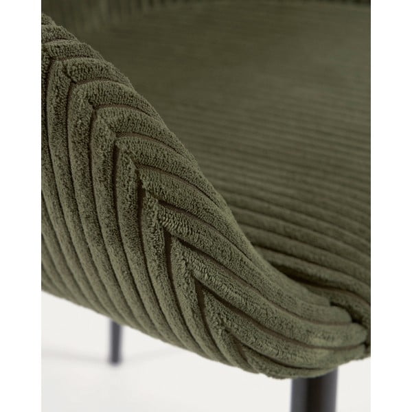 Khaki kárpitozott étkezőfotel Konna – Kave Home-image-3