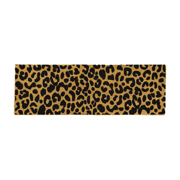 Leopard fekete kókuszrost lábtörlő, 40 x 120 cm - Artsy Doormats