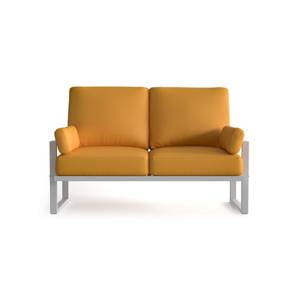 Angie sárga kétszemélyes karfás kerti kanapé, világos lábakkal - Marie Claire Home