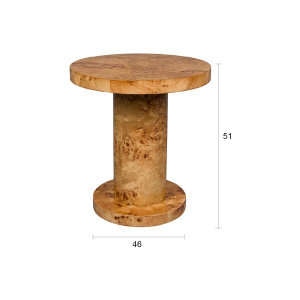 Kerek tárolóasztal diófa dekorral ø 46 cm Quinn – Dutchbone-image-4