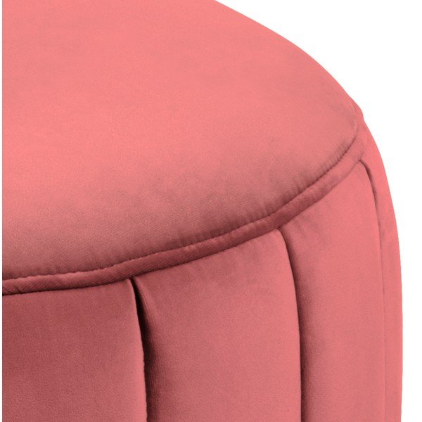 Doria korallrózsaszín bársony puff, ⌀ 60 cm - Actona-image-2