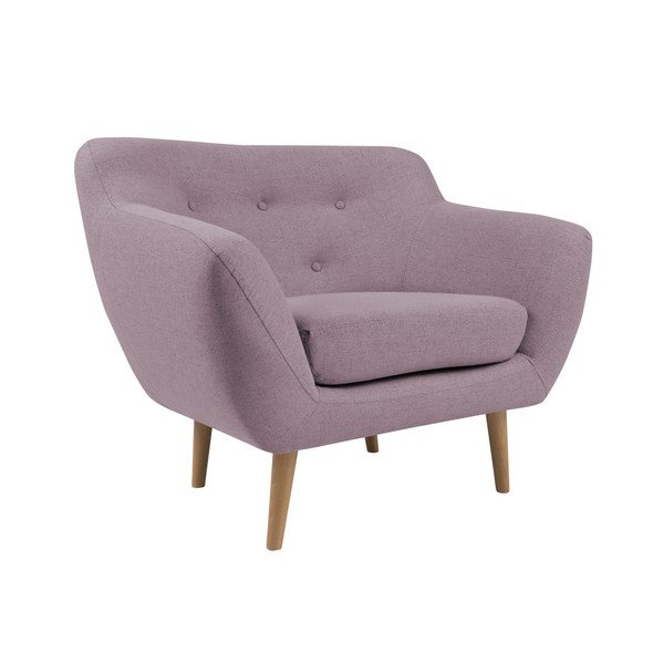 Sicile rózsaszín fotel világos lábakkal - Mazzini Sofas-image-3